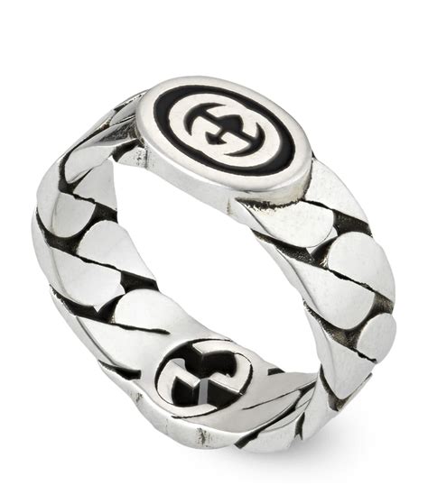 fake gucci sterling ring|interlocking g ring in silver.